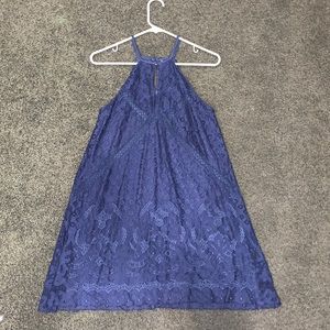 Navy High Neck Dress